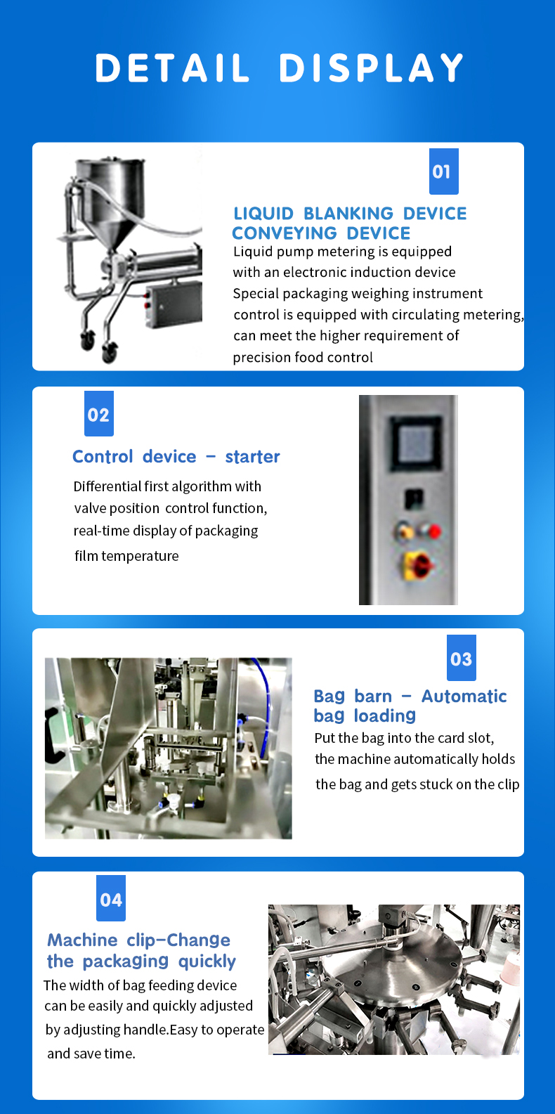 Granule bag packing machine
