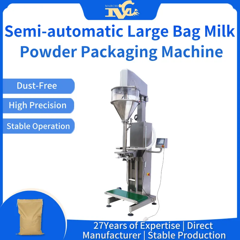 Semi-automatic large-bag milk powder packaging machine