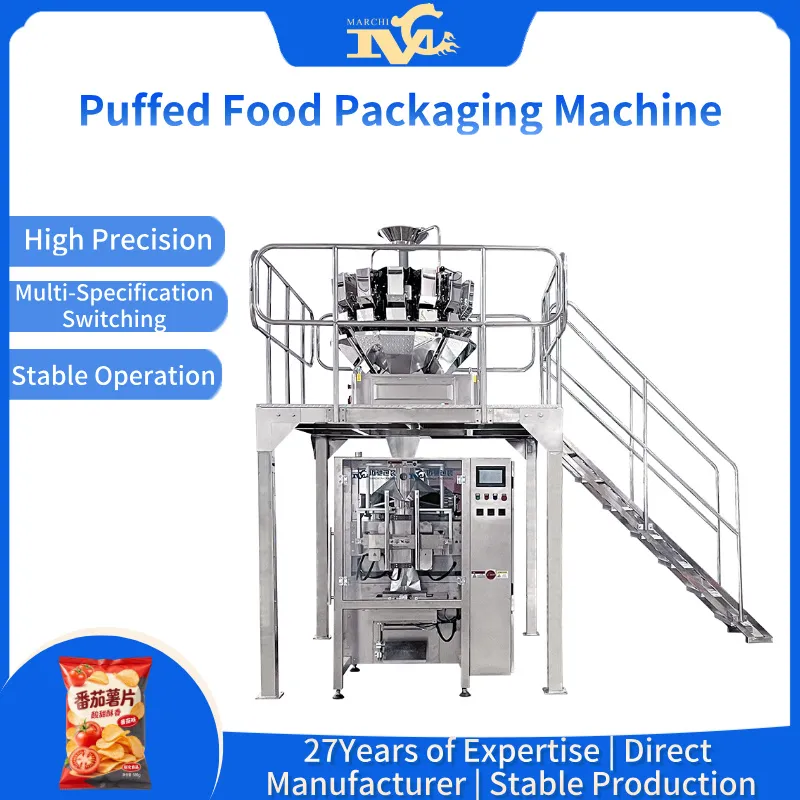 Puffed food packaging machine
